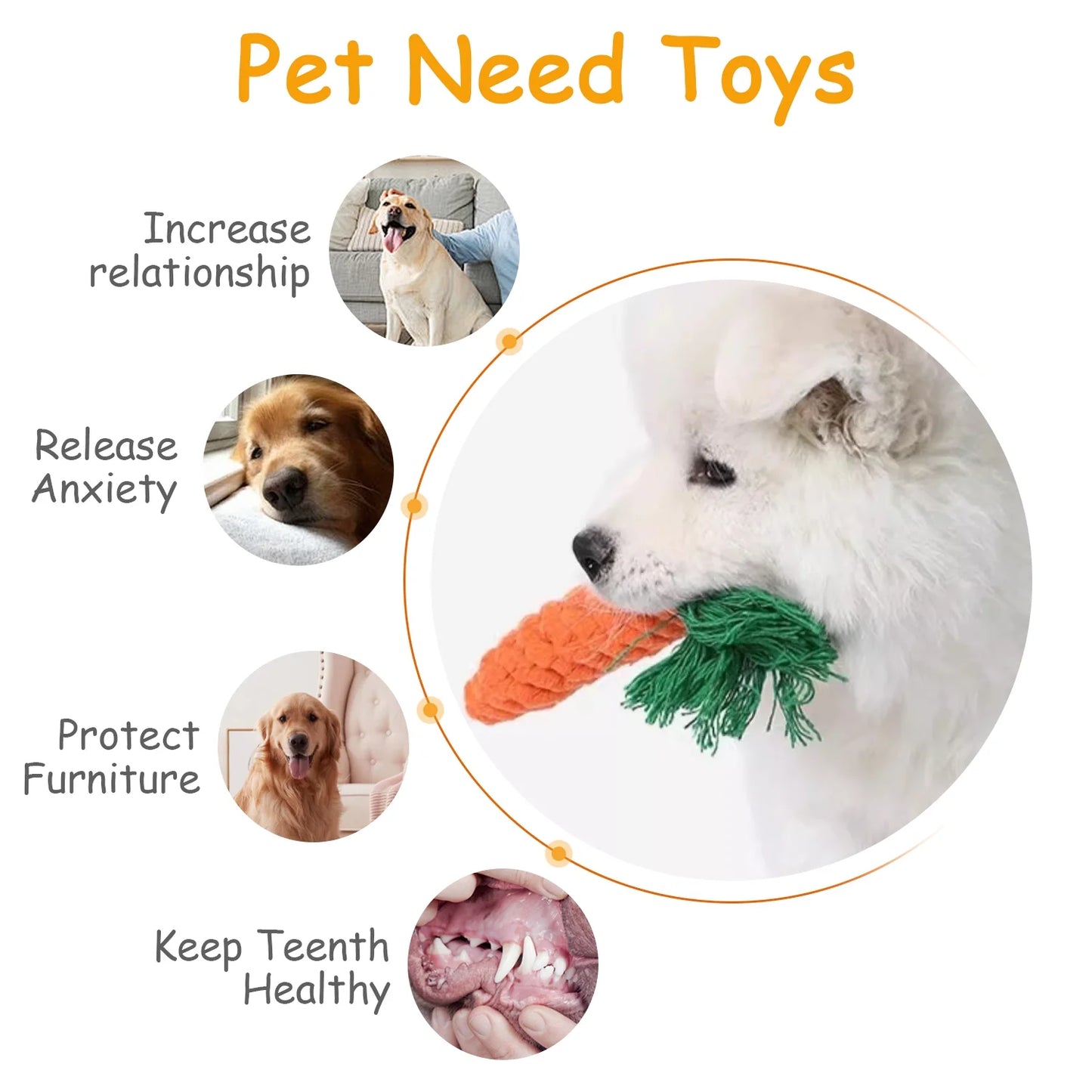 Dog Toys 5 PCS Puppy Teething Chew Toys,Dog Rope Toys,Cat Chew Toys,Safe Braided Rabbit Toys Healthy Gift