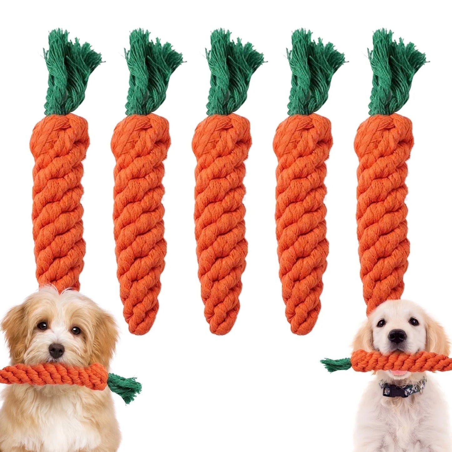 Dog Toys 5 PCS Puppy Teething Chew Toys,Dog Rope Toys,Cat Chew Toys,Safe Braided Rabbit Toys Healthy Gift